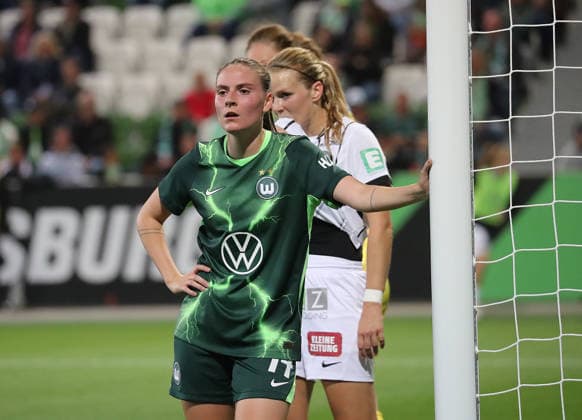 Smilla Vallotto (VfL Wolfsburg) Fussball, Frauen, Saison 2026 2027, UEFA, Womens Europa Cup Qualifikation, 2.Runde, AOK stadion Wolfsburg, VfL Wolfburg gegen Sturm Graz