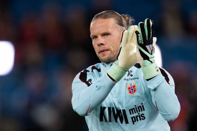 260924 Goalkeeper orjan Haskjold Nyland of Norway during warm up ahead of the Nations League football match between Norway and Denmark on September 24, 2026 in Oslo. Photo: Marius Simensen BILDBYRAN COP 238 VG1005 bbeng fotboll football soccer fotball nations league landskamp norge norway danmark denmark Copyright: MARIUSxSIMENSEN BB260924BB881