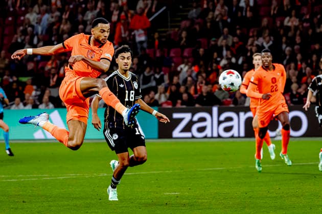 AMSTERDAM - Nederland forward Cody Gakpo scores to make it 1-1 during the UEFA Nations League match between Nederland and Duitsland at Johan Cruijff ArenA on 24 September 2026 in Amsterdam, Nederland. (Photo by DeFodi Images) -