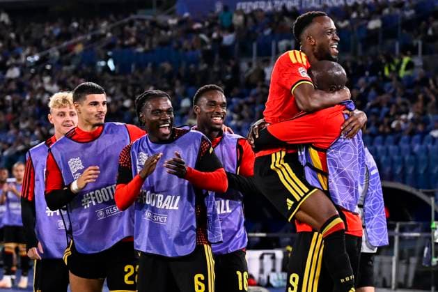 Italy v Belgium - UEFA Nations League 2026 ROME, ITALY - SEPTEMBER 25 : Lukebakio Dodi forward of Belgium celebrating scoring a goal (0-2) during the UEFA Nations League tournament league phase matchday 1 group A1 match between Italy and Belgium on September 25, 2026 in Rome, Italy, 25 09 2026 Rome Italy  Copyright: xTomasxSiskx