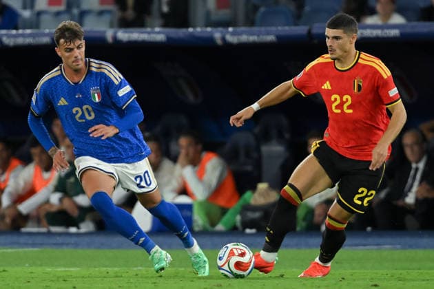 IPA88978527 - Daniel Maldini (midfielder) of Italy and Matias Fernandez-Pardo (forward) of Belgium during Matchday 1 of the Nations League between Italy and Belgium at the Olympic Stadium in Italy on September 25, 2026. Mattia Vian  Copyright: xMattiaxVian IPAxSportx xx IPA88978527