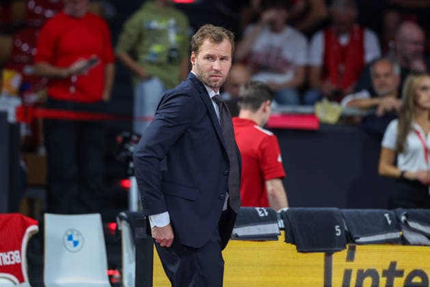 Anton Gavel (FC Bayern Basketball, Chef-Trainer), GER, FC Bayern Basketball vs. Alba Berlin, Basketball, easycredit Basketball Bundesliga, 23.Spieltag, Saison 2026 2027, 26.09.2026, GER, FC Bayern Basketball vs. Alba Berlin, Basketball, easycredit Basketball Bundesliga, 23.Spieltag, Saison 2026 2027, 26.09.2026 Muenchen Copyright: xEibner-Pressefoto JennixMaulx EP_JML