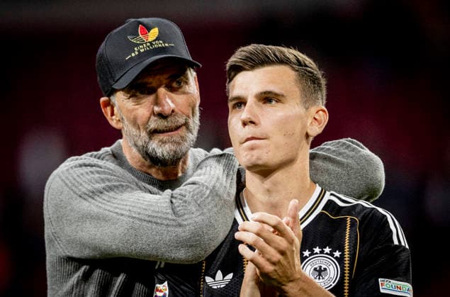 Amsterdam, Netherlands Germany. 24thSep 2026. Trainer Jürgen Klopp (GER) Yannik Engelhardt (GER) Netherlands - Germany Niederlande - Deutschland 24.09c.2026