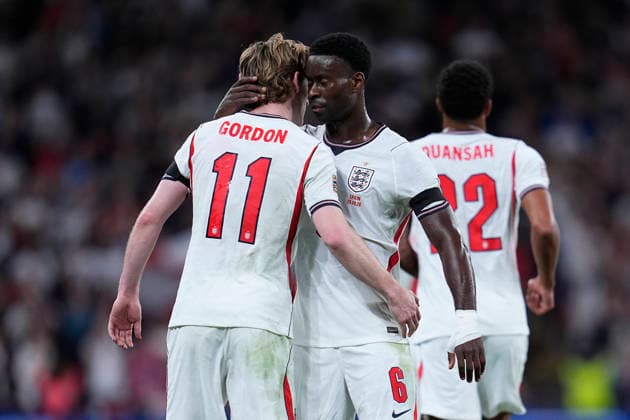 September 26, 2026, London, London, England: Anthony Gordon of England celebrates after scoring his team s first goal during the UEFA Nations League 2026 27 League Phase MD1 Group A3 match between England and Spain at Wembley Stadium on September 26, 2026, in London, England. London England - ZUMAa181 20260926_zaa_a181_156 Copyright: xDennisxAgyemanx