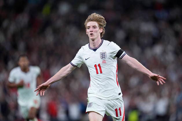 September 26, 2026, London, London, England: Anthony Gordon of England celebrates after scoring his team s first goal during the UEFA Nations League 2026 27 League Phase MD1 Group A3 match between England and Spain at Wembley Stadium on September 26, 2026, in London, England. London England - ZUMAa181 20260926_zaa_a181_166 Copyright: xDennisxAgyemanx