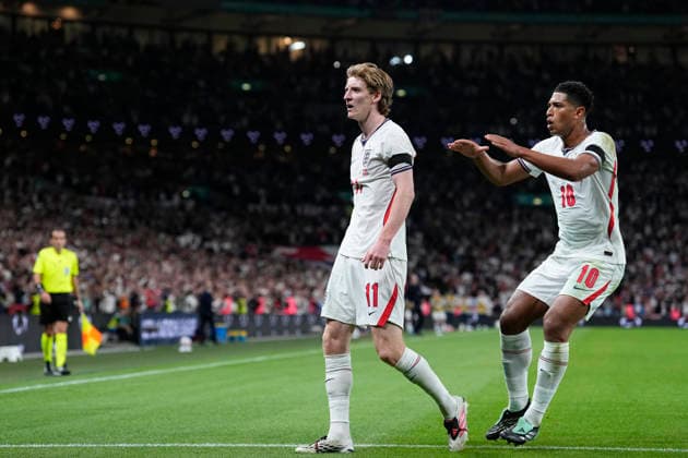 September 26, 2026, London, London, England: Anthony Gordon of England celebrates after scoring his team s first goal during the UEFA Nations League 2026 27 League Phase MD1 Group A3 match between England and Spain at Wembley Stadium on September 26, 2026, in London, England. London England - ZUMAa181 20260926_zaa_a181_171 Copyright: xDennisxAgyemanx