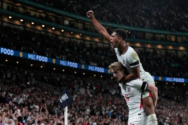 September 26, 2026, London, London, England: Anthony Gordon of England celebrates after scoring his team s first goal during the UEFA Nations League 2026 27 League Phase MD1 Group A3 match between England and Spain at Wembley Stadium on September 26, 2026, in London, England. England V Spain - UEFA Nations League 2026 27 League Phase MD1 Group A3  - ZUMAa181 20260926_zaa_a181_174 Copyright: xDennisxAgyemanx