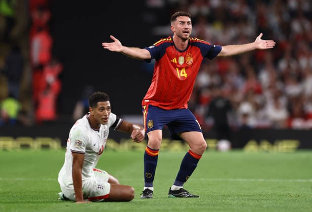 England v Spain 26 September 2026, London - UEFA Nations League - England v Spain - Aymeric Laporte of Spain reacts - Photo: Jacques Feeney Offside. London UK Copyright: xJacquesxFeeneyx xOffsidexOffside