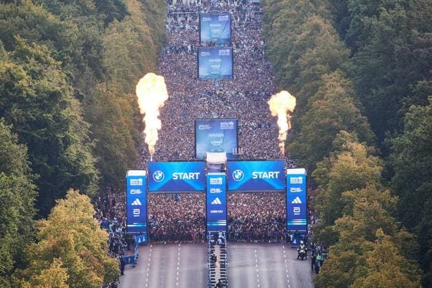 52. Berlin-Marathon 2026 ** NUR FÜR REDAKTIONELLE ZWECKE ** EDITORIAL USE ONLY **<p>Etwa 56.000 Menschen gehen beim Berlin Marathon an den Start. Deutschland Berlin Berlin Copyright: JörgxCarstensen