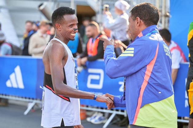 Selemon Barega (ETH), freut sich, GER, BMW Generali Berlin Marathon 2026, 27.09.2026 GER, BMW Generali Berlin Marathon 2026, 27.09.2026 Berlin