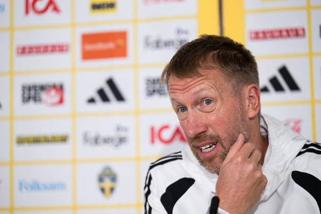 260927 Head coach Graham Potter of the Swedish men s national football team at a press conference, PK, Pressekonferenz on September 27, 2026 in Stockholm. Photo: Emma Wallskog BILDBYRAN kod EW EW0712 fotboll football soccer fotball nations league uefa nations league presskonferens press conference sverige sweden sverige a bbeng fotboll football soccer fotball nations league uefa nations league presskonferens press conference sverige sweden sverige a bbeng Copyright: EMMAxWALLSKOG BB260927EW002
