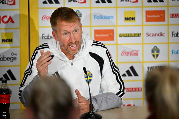 STOCKHOLM, SVERIGE 20260927 Förbundskapten Graham Potter under en pressträff med fotbollslandslaget pa Bosön, inför mandagens Nations League-matchmot Polen. STOCKHOLM SVERIGE x10040x Copyright: xAndersxWiklund TTx FOTBOLLSLANDSLAGET PRESSTRÄFF