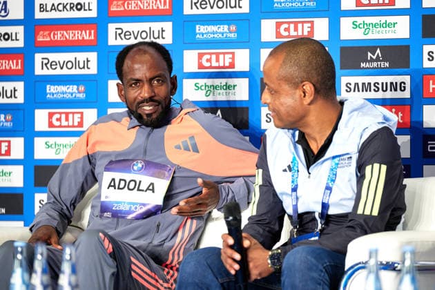 Guye Adola (ETH), Sieger, Platz 1, im Interview, Pressekonferenz, GER, BMW Generali Berlin Marathon 2026, 27.09.2026 GER, BMW Generali Berlin Marathon 2026, 27.09.2026 Berlin