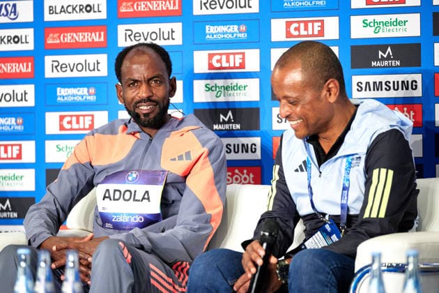 Guye Adola (ETH), Sieger, Platz 1, im Interview, Pressekonferenz, GER, BMW Generali Berlin Marathon 2026, 27.09.2026 GER, BMW Generali Berlin Marathon 2026, 27.09.2026 Berlin