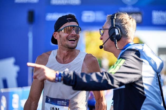 Jan Frodeno, deutscher Ironman Gewinner, im Zieleinlauf, GER, BMW Generali Berlin Marathon 2026, 27.09.2026 GER, BMW Generali Berlin Marathon 2026, 27.09.2026 Berlin
