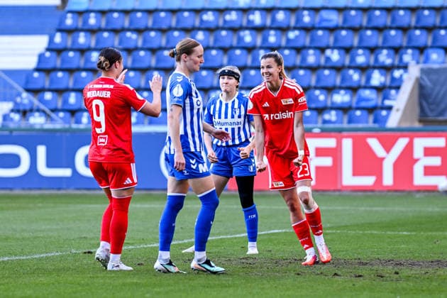 Fußball I Frauen I Saison 2026-2027 I DFB-Pokal I 1. FC Magdeburg - 1. FC Union Berlin I 27.09.2026 Torjubel Nele Bauereisen (23, 1. FC Union Berlin) Magdeburg Avnet Arena (Heinz-Krügel-Platz 1) Sachsen-Anhalt Deutschland Copyright: xLobeca InesxHähnelx