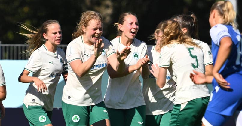 27.09.2026 - Fussball - Saison 2026 2027 - DFB Pokal Vereinspokal Frauen Damen - 01. Runde: SpVgg Greuther Fürth ( Kleeblatt ) - TSG 1899 Hoffenheim - Sportfoto Zink - xwoxzix - regulations prohibit any use of photographs as image sequences and or quasi-video - Torjubel Jubel Freude nach Treffer Tor Torschuß zum 1:3 durch Ann-Kathrin Wolfram (13, SpVgg Greuther Fürth ) -