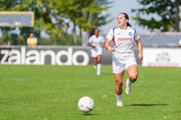 DFB-Pokal der Frauen: SC Sand vs. VfL Wolfsburg, 27.09.2026 Pija Reininger (SC Sand, 9) am Ball DFB-Pokal der Frauen: SC Sand vs. VfL Wolfsburg, Adams Arena, 27.09.2026 DFB DFL REGULATIONS PROHIBIT ANY USE OF PHOTOGRAPHS AS IMAGE SEQUENCES AND OR QUASI-VIDEO. Copyright: xBEAUTIFULxSPORTS Boscox