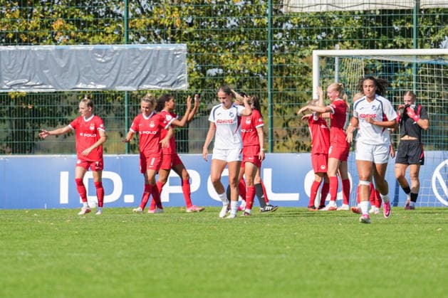 DFB-Pokal der Frauen: SC Sand vs. VfL Wolfsburg, 27.09.2026 Torjubel zum 0:3 durch Camilla Küver (VfL Wolfsburg, 16) DFB-Pokal der Frauen: SC Sand vs. VfL Wolfsburg, Adams Arena, 27.09.2026 DFB DFL REGULATIONS PROHIBIT ANY USE OF PHOTOGRAPHS AS IMAGE SEQUENCES AND OR QUASI-VIDEO. Copyright: xBEAUTIFULxSPORTS Boscox