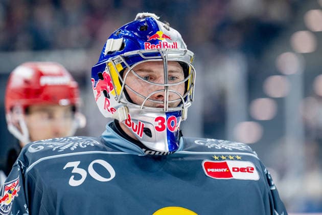 Antoine Bibeau (Torwart, EHC Red Bull Muenchen, 30) Portrait Portraet GER, EHC Red Bull Muenchen vs. Loewen Frankfurt Eishockey, DEL, Saison 2026 2027, 4. Spieltag, 27.09.2026. Foto: HMB Media Heike Feiner Copyright: HMBxMedia HeikexFeiner