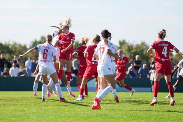 DFB-Pokal der Frauen: SC Sand vs. VfL Wolfsburg, 27.09.2026 Kopfball von Anny Kerim-Lindland (VfL Wolfsburg, 38) DFB-Pokal der Frauen: SC Sand vs. VfL Wolfsburg, Adams Arena, 27.09.2026 DFB DFL REGULATIONS PROHIBIT ANY USE OF PHOTOGRAPHS AS IMAGE SEQUENCES AND OR QUASI-VIDEO. Copyright: xBEAUTIFULxSPORTS Boscox