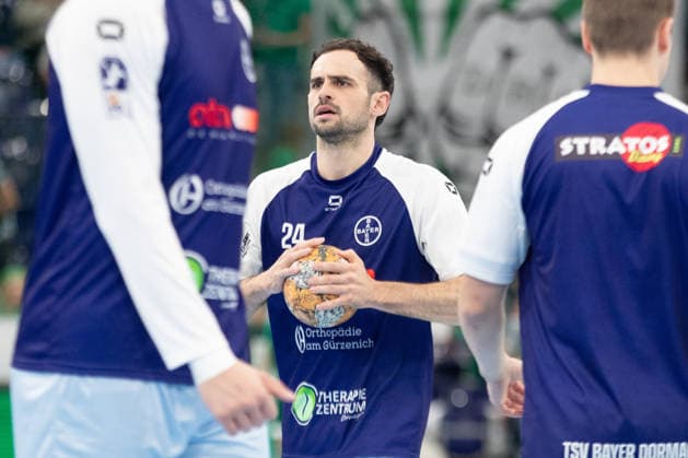Handball, HBL2: SC DHfK Leipzig - TSV Bayer Dormagen; 27.09.2026 Peter Strosack (24, Bayer Dormagen). Handball, 2. Bundesliga, Saison 2026 2027, 5. Spieltag: SC DHfK Leipzig vs. TSV Bayer Dormagen am 27.09.2026 in der Quarterback Immobilien Arena Leipzig. Copyright: xBEAUTIFULxSPORTS JanxKaeferx