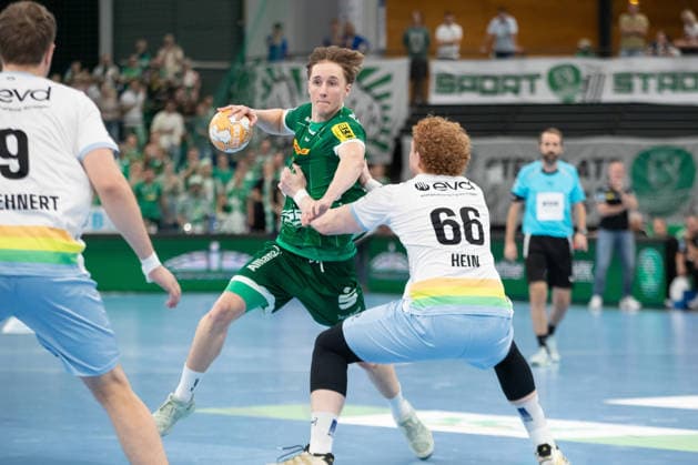Handball, HBL2: SC DHfK Leipzig - TSV Bayer Dormagen; 27.09.2026 Caspar Gauer (25, SC DHfK Leipzig). Handball, 2. Bundesliga, Saison 2026 2027, 5. Spieltag: SC DHfK Leipzig vs. TSV Bayer Dormagen am 27.09.2026 in der Quarterback Immobilien Arena Leipzig. Copyright: xBEAUTIFULxSPORTS JanxKaeferx