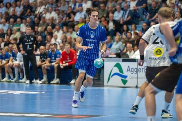 Miro Schluroff, Rueckraum, (VfL Gummersbach 15), VfL Gummersbach vs. Bergischer Handball Club 06, Opel Handball Bundesliga, Herren , 6. Spieltag, 27.09.2026 Gummersbach NRW Deutschland