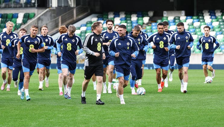 Northern Ireland Squad Training, Clearer Twist National Stadium at Windsor Park, Belfast 27 9 2026 A general view of training A general view of training 27 9 2026  Copyright: xx N Ireland training_047