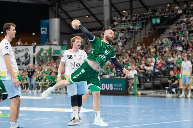 Handball, HBL2: SC DHfK Leipzig - TSV Bayer Dormagen; 27.09.2026 Moritz Preuss (67, SC DHfK Leipzig) wirft. Handball, 2. Bundesliga, Saison 2026 2027, 5. Spieltag: SC DHfK Leipzig vs. TSV Bayer Dormagen am 27.09.2026 in der Quarterback Immobilien Arena Leipzig. Copyright: xBEAUTIFULxSPORTS JanxKaeferx