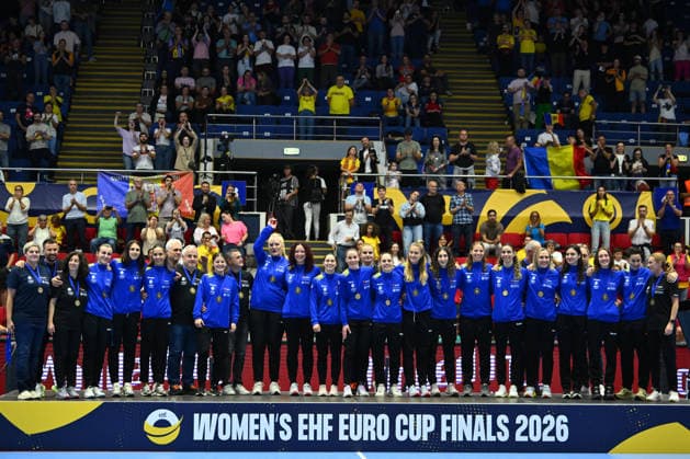 Norway - Denmark, EURO CUP Women 2026 EHF EURO CUP FINALS Romania players react during the Euro Cup Women 2026 EHF Euro cups Finals game between Hungary and Romania, September 27, 2026, in Bucharest, Romania. Copyright: xAlexxNicodimx