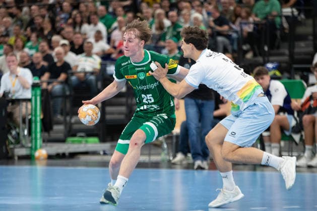 Handball, HBL2: SC DHfK Leipzig - TSV Bayer Dormagen; 27.09.2026 Caspar Gauer (25, SC DHfK Leipzig). Handball, 2. Bundesliga, Saison 2026 2027, 5. Spieltag: SC DHfK Leipzig vs. TSV Bayer Dormagen am 27.09.2026 in der Quarterback Immobilien Arena Leipzig. Copyright: xBEAUTIFULxSPORTS JanxKaeferx