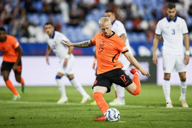 BELGRADE - Mexx Meerdink of the Netherlands scores 0-1 from a penalty during the UEFA Nations League match between Serbia and Germany at the Rajko MitiÄ‡ Stadium on September 27, 2026, in Belgrade. ANP KOEN VAN WEEL xVIxANPxSportx xxANPxIVx 570421826 originalFilename: 570421826.jpg