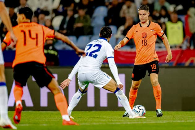 BELGRADO - Nederland midfielder Joey Veerman during the UEFA Nations League match between Servie and Nederland at Rajko Mitic Stadion on 27 September 2026 in Belgrado, Servie. (Photo by DeFodi Images) -