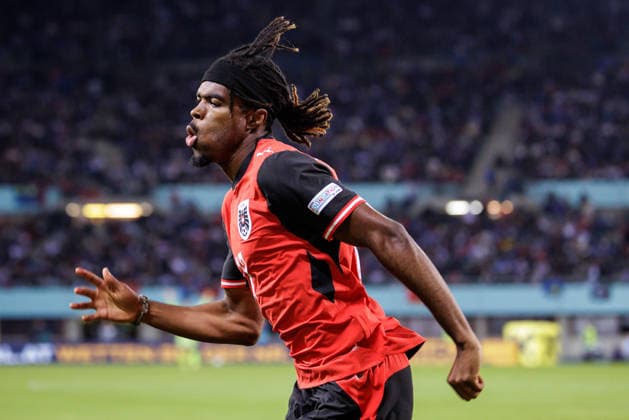 SOCCER - NL, AUT vs KOS VIENNA,AUSTRIA,27.SEP.26 - SOCCER - UEFA Nations League, OEFB international match, Länderspiel, Nationalmannschaft Austria vs Kosovo. Image shows the rejoicing of Carney Chukwuemeka (AUT).  GEPAxpictures xArminxRauthner