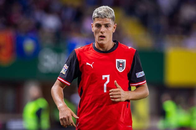 AUSTRIA - KOSOVO Vasilije Markovic of Austria and Austria Wien during UEFA Nations League - League B - Group B3 - Matchday 2 - football match between Austria and Kosovo. Ernst Happel Stadion, Vienna, Austria, September 27, 2026. Photo by Branislav Racko Copyright: xx 080A3514