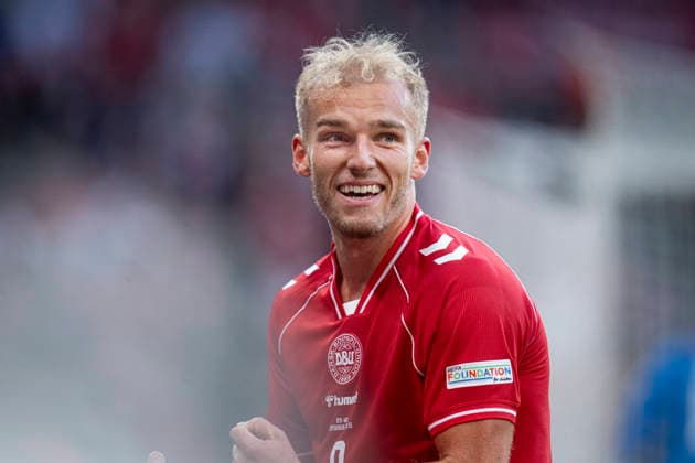 Nations League: Denmark - Wales Denmark s Gustav Isaksen at the disallowed goal in the 1st half during the Nations League match between Denmark and Wales at Parken, Sunday, September 27, 2026. (Photo: Liselotte Sabroe Ritzau Scanpix) , Copenhagen Denmark Copyright: Ritzau Scanpix LiselottexSabroex spdk20260927-202021-L