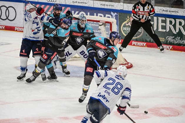 Penny DEL 26 27: Penny DEL Ingolstadt vs. Adler Mannheim; Ingolstadt, 27.09.2026 Gefahr vor dem Tor von Devin Williams (ERC Ingolstadt, 31) ohne Folgen. Ingolstadt; 27.09.2026; Penny DEL; 4. Spieltag, ERC ingolstadt gegen Adler Mannheim; SATURN Arena Ingolstadt Copyright: xBEAUTIFULxSPORTS Märklx