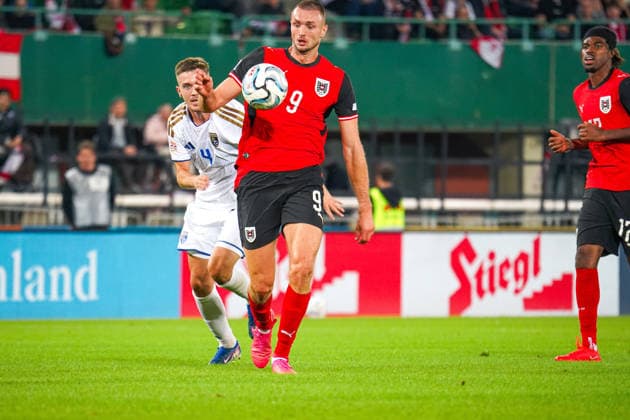 Fussball: Österreich Nationalteam: UEFA Nations League 2026 2027 - Liga B, Gruppe B3, 2. Spieltag, 27.09.2026 - Österreich (ÖFB) vs. Kosovo (FFK) - Ernst-Happel-Stadion (Wien, Österreich); Sasa Kalajdzic (Österreich, 9) Copyright: xLukasxBierederx