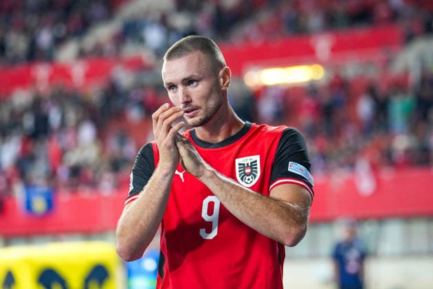 Fussball: Österreich Nationalteam: UEFA Nations League 2026 2027 - Liga B, Gruppe B3, 2. Spieltag, 27.09.2026 - Österreich (ÖFB) vs. Kosovo (FFK) - Ernst-Happel-Stadion (Wien, Österreich); Sasa Kalajdzic (Österreich, 9) Copyright: xLukasxBierederx