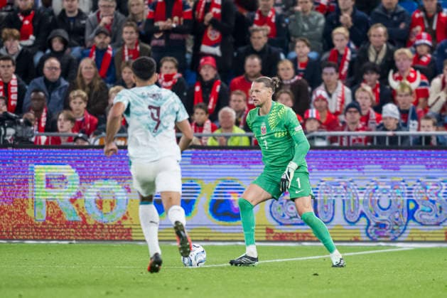 260927 Goalkeeper orjan Haskjold Nyland of Norway during the Nations League football match between Norway and Portugal on September 27, 2026 in Oslo. Photo: Marius Simensen BILDBYRAN COP 238 VG1010 bbeng fotboll football soccer fotball nations league landskamp norge norway portugal Copyright: MARIUSxSIMENSEN BB260927ZF030