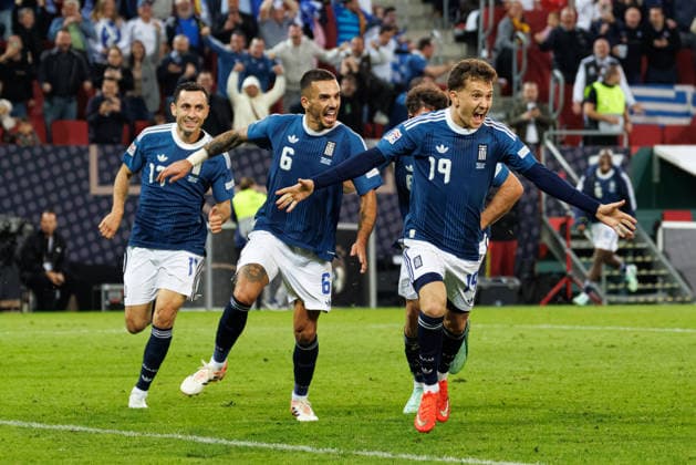 Team (Griechenland) Tor zum 0 : 1 beim Spiel zwischen Deutschland v Griechenland, Fussball, Herren, UEFA Nations League, 2026 2027, 2.Spieltag am 27.09.2026 in Augsburg, WWK Arena. Bayern Deutschland
