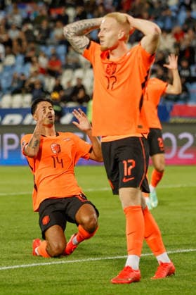 BELGRADE, SERBIA - SEPTEMBER 27: Tijjani Reijnders of Netherlands Mexx Meerdink of Netherlands during the UEFA Nations League match between Serbia and Netherlands at on September 27, 2026 in Belgrade, Serbia.  Copyright: xDijksxMedia MBxMediax