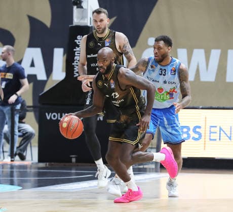 Sheldon Edwards (Basketball Loewen Braunschweig) Basketball, Herren, Saison 2026 2027, easyCredit Basketball-Bundesliga, Basketball Loewen Braunschweig gegen Rostock Seawolves, 83-82