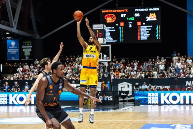 27.09.2026, GER, BBL, easyCredit Basketball Bundesliga, Chemnitz, Niners Chemnitz - Phoenix Hagen Tyler Polley (Phoenix Hagen, 12) Chemnitz Messe Chemnitz Sachsen Deutschland
