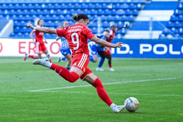 Fußball I Frauen I Saison 2026-2027 I DFB-Pokal I 1. FC Magdeburg - 1. FC Union Berlin I 27.09.2026 Sophie Weidauer (9, 1. FC Union Berlin) Freisteller, Nahaufnahme, Porträt, Portrait, Einzelfoto, Einzelbild, Körper Magdeburg Avnet Arena (Heinz-Krügel-Platz 1) Sachsen-Anhalt Deutschland Copyright: xLobeca InesxHähnelx