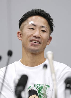 Boxing: Inoue vs. Nasukawa Takuma Inoue of Japan holds a press conference, PK, Pressekonferenz after beating former kickboxer and challenger Tenshin Nasukawa by unanimous decision in a WBC bantamweight world title match at Toyota Arena Tokyo on Sept. 27, 2026.  A14AA0005629060P