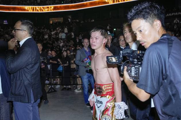 Boxing: Inoue vs. Nasukawa Former kickboxer and challenger Tenshin Nasukawa of Japan is pictured after losing to compatriot Takuma Inoue by unanimous decision in a WBC bantamweight world title match at Toyota Arena Tokyo on Sept. 27, 2026.  A14AA0005629063P