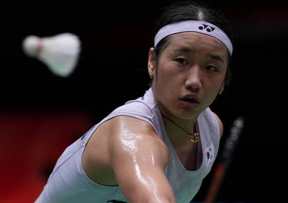 (260928) -- ICHINOMIYA, Sept. 28, 2026 -- An Seyoung of South Korea competes during the women s singles semifinals of badminton against Chen Yufei of China at the 20th Asian Games Aichi-Nagoya 2026 in Ichinomiya of Aichi Prefecture, Japan, Sept. 28, 2026. ) (SP)JAPAN-ICHINOMIYA-ASIAN GAMES-BADMINTON-WOMEN S SINGLES LixBo 