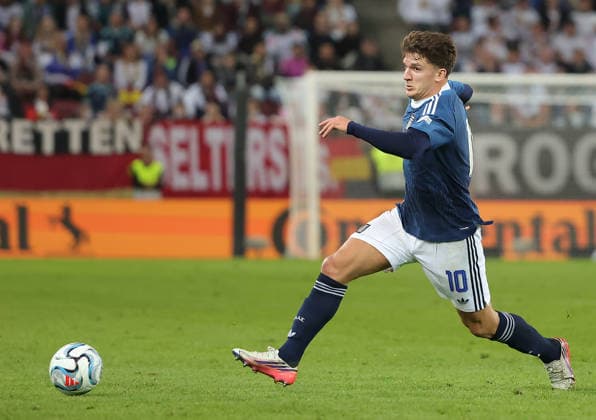 27.09.2026, Nations League, Deutschland vs Griechenland, WWK Arena Augsburg, Fussball, im Bild: Christos Tzolis (Griechenland)